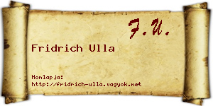 Fridrich Ulla névjegykártya